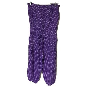 BOHO Strapless Polka Dot Capri Jumpsuit
